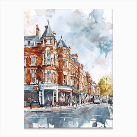 Ealing London Borough   Street Watercolour 2 Canvas Print