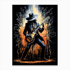 Abstract Painting Classic Rock Guitarist Canvas Print