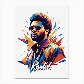 Khalid 02 Portrait Music Icon Style WPAP Pop Art Canvas Print