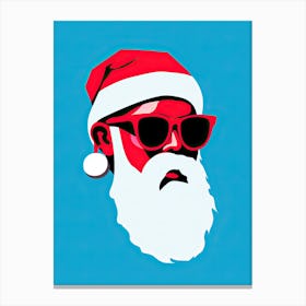 Santa Claus In Sunglasses, Pop Art Canvas Print