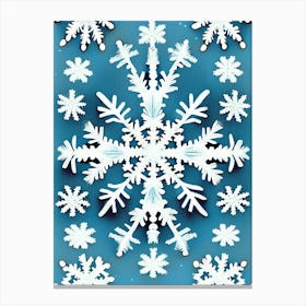 Winter Snowflake Pattern, Snowflakes, Rothko Neutral 3 Canvas Print