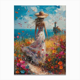 Girl In A Hat Canvas Print