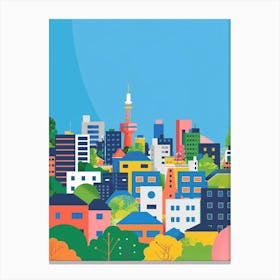 Sapporo Japan 3 Colourful Illustration Canvas Print