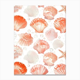 Sea Shells On White Background Canvas Print