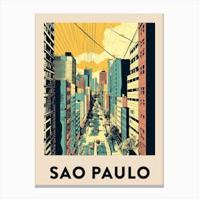 Sao Paulo Vintage Travel Poster Canvas Print