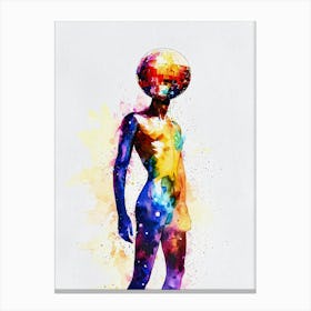 Disco Ball Man Watercolor Painting Canvas Print