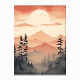 Sunset Over The Mountains Canvas Print