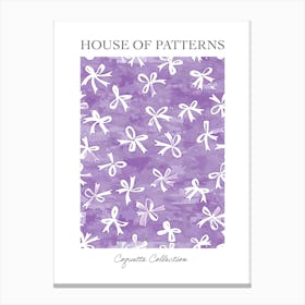 White And Lilac Bows 4 Pattern Poster Canvas Print