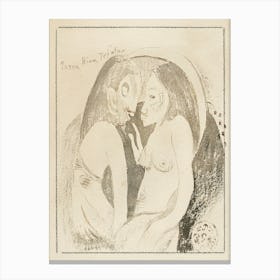 Words Between Goddess Of The Moon And God Of The Earth, Paul Gauguin Canvas Print