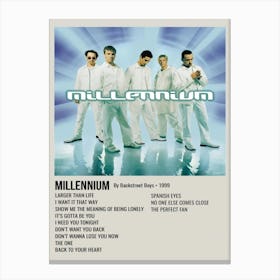 MILLENNIUM By Backstreet Boys. 1999 Poster Canvas Print