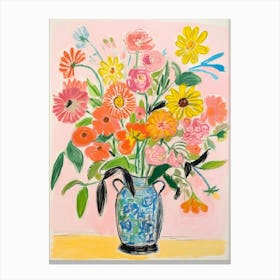 Flower Painting Fauvist Style Zinnia 1 Canvas Print