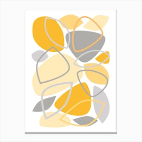 Mid Century Modern Abstract 23 Grey, Yellow Canvas Print