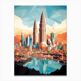 Kuala Lumpur, Malaysia, Geometric Illustration 4 Canvas Print
