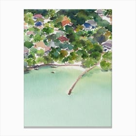 Tioman Island Malaysia Watercolour Tropical Destination Canvas Print