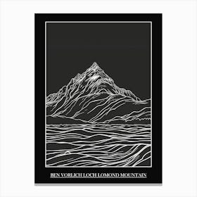 Ben Vorlich Loch Lomond Mountain Line Drawing 1 Poster Canvas Print