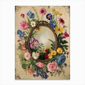 Mirror Of Flowers Canvas Print