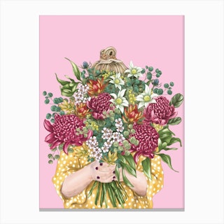 Girl Bouquet  Canvas Print