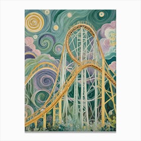 Roller Coaster At Night Canvas Print