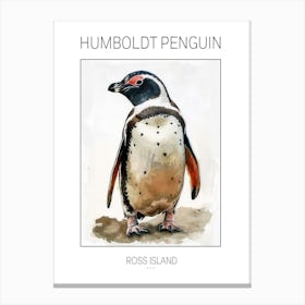 Humboldt Penguin Ross Island Watercolour Painting 3 Poster Canvas Print