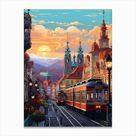 Prague Pixel Art 4 Canvas Print