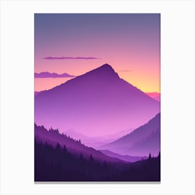 Misty Mountains Vertical Composition In Purple Tone 52 Canvas Print