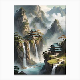 Chinese Mountain Landscape Painting (25) Canvas Print