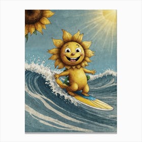 Sunflower Surfboard Canvas Print