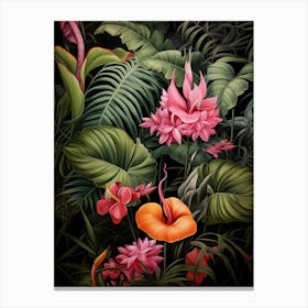 Tropical Jungle Wallpaper Canvas Print