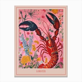 Floral Animal Painting Lobster 2 Poster Canvas Print