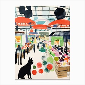 The Food Market In Tokyo 1 Illustration Canvas Print