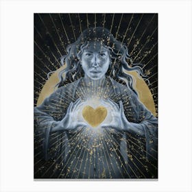 Heart charm girl Canvas Print