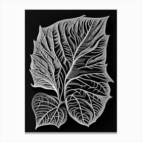 Plum Leaf Linocut 3 Canvas Print