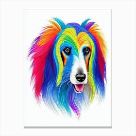 Afghan Hound Rainbow Oil Painting dog Canvas Print
