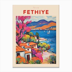 Fethiye Turkey 3 Fauvist Travel Poster Canvas Print