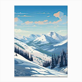 Snowbird Ski Resort   Utah, Usa, Ski Resort Illustration 3 Simple Style Canvas Print