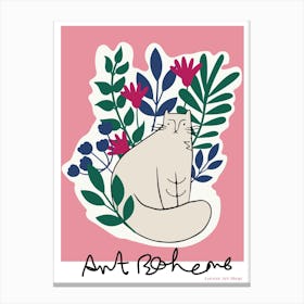 Art Boheme Pink, Flower Canvas Print