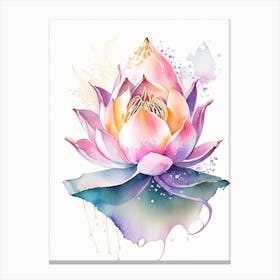 Lotus Flower, Buddhist Symbol Watercolour 2 Canvas Print