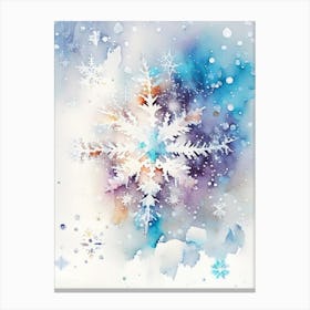 Irregular Snowflakes, Snowflakes, Storybook Watercolours 2 Canvas Print