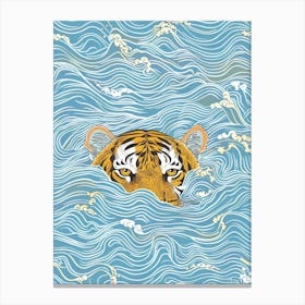 Tiger In The Water 11 Canvas Print