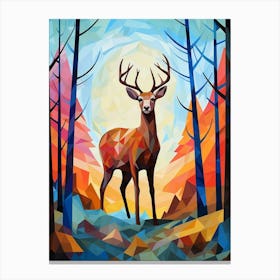 Deer Abstract Pop Art 2 Canvas Print