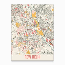 New Delhi Map Poster Canvas Print