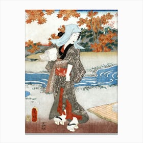 Japanese Woman (1786 1864) Vintage Woodblock Print By Utagawa Kunisada Canvas Print