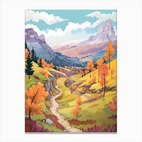 Dolomites Alta Via Italy 2 Hike Illustration Canvas Print