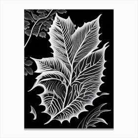 Cherry Leaf Linocut 3 Canvas Print