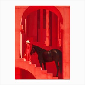 Woman And A Horse Canvas Print