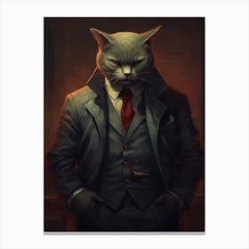 Gangster Cat Chartreux Canvas Print