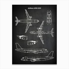 Airbus 320 200 Airplane Decor Aircraft Decor Plane Decor Airplane Art Airplane Print Airplane Blueprint Airplane Art Va3201 Canvas Print