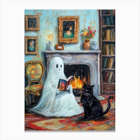 Ghost Reading A Book 11 Canvas Print