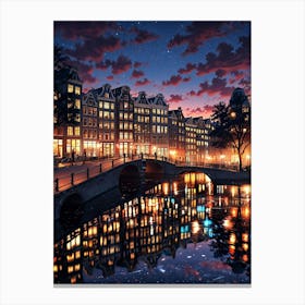 Amsterdam At Night 3 Canvas Print