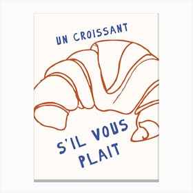 Un Croissant Print Canvas Print